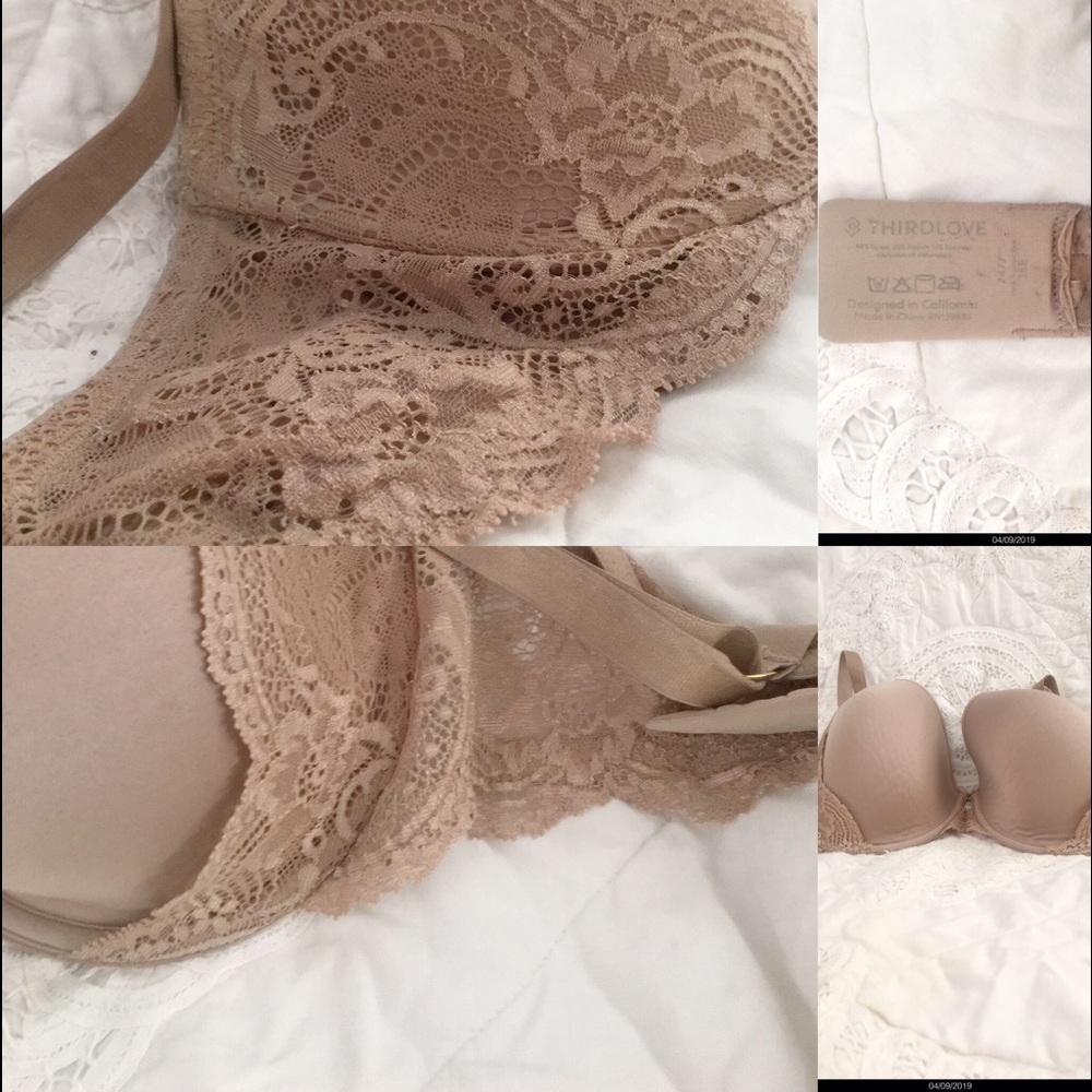 Bra Full coverage Third love nude sexy lace 36E